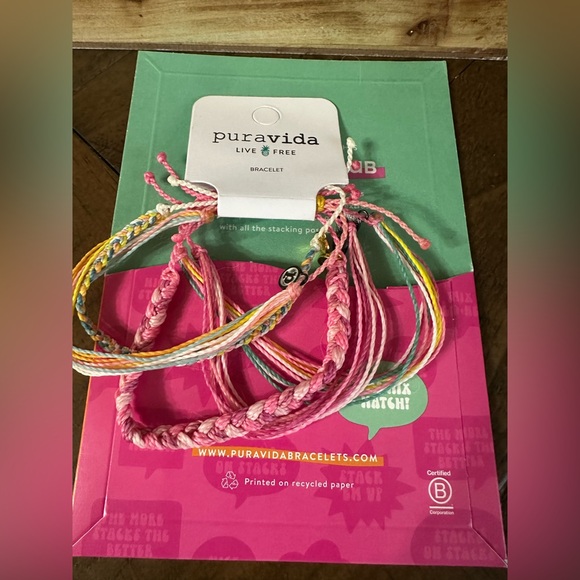 Pura vida month bracelet club set of 5 bracelets new pink yellow green new - Picture 1 of 4